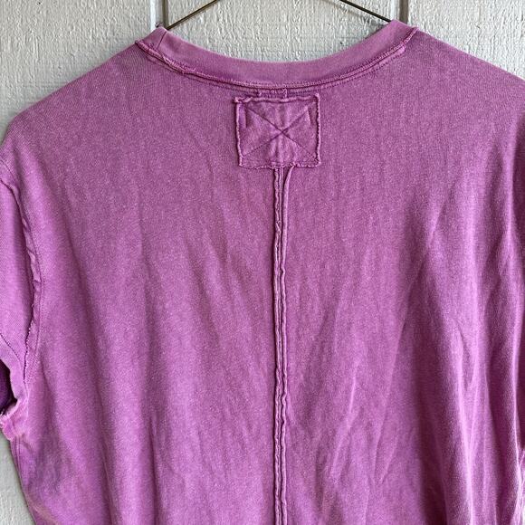 Free People NWT Cut It Out Tee Orchid Rain Pink Purple Cotton Size XS Oversized - Picture 6 of 10
